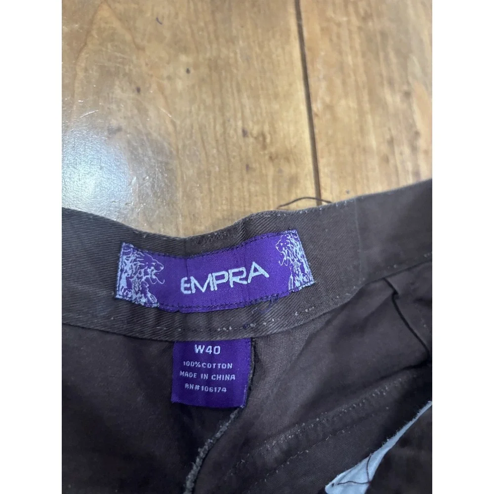 EMPRA Men's W40 Brown 100% Cotton Cargo Shorts Zip Fly Outdoor Casual Workwear